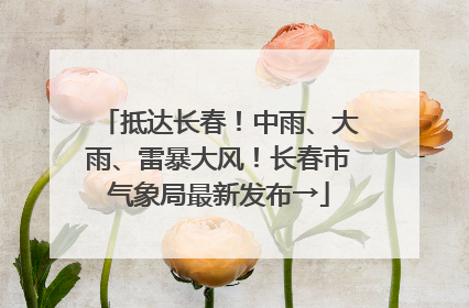 抵达长春！中雨、大雨、雷暴大风！长春市气象局最新发布→
