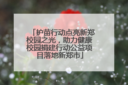 护苗行动点亮新郑校园之光，助力健康校园捐建行动公益项目落地新郑市