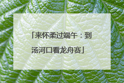 来怀柔过端午：到汤河口看龙舟赛