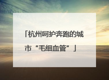 杭州呵护奔跑的城市“毛细血管”