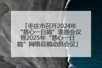 枣庄市召开2024年“慈心一日捐”表扬会议暨2025年“慈心一日捐”网络募捐动员会议