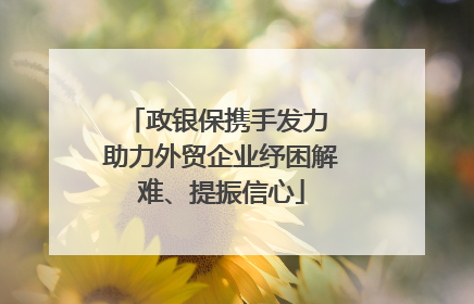 政银保携手发力 助力外贸企业纾困解难、提振信心