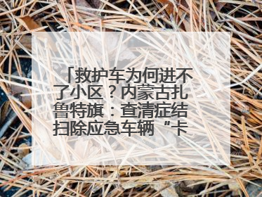 救护车为何进不了小区？内蒙古扎鲁特旗：查清症结扫除应急车辆“卡杆”障碍