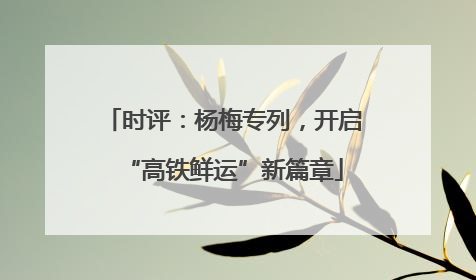时评：杨梅专列，开启“高铁鲜运”新篇章
