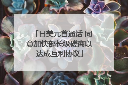 日美元首通话 同意加快部长级磋商以达成互利协议