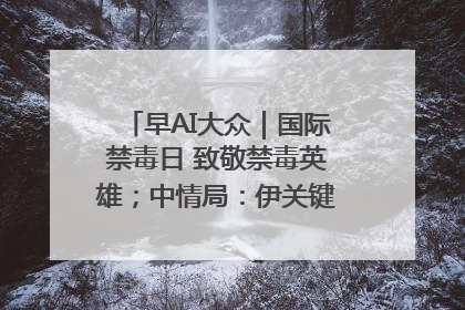 早AI大众｜国际禁毒日 致敬禁毒英雄；中情局：伊关键核设施被摧毁