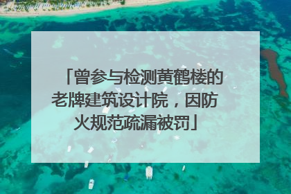 曾参与检测黄鹤楼的老牌建筑设计院，因防火规范疏漏被罚