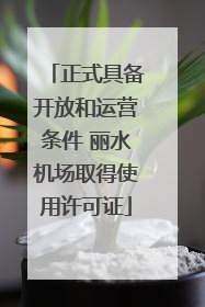 正式具备开放和运营条件 丽水机场取得使用许可证