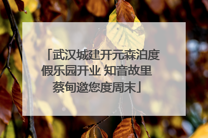 武汉城建开元森泊度假乐园开业 知音故里蔡甸邀您度周末
