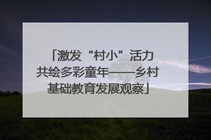 激发“村小”活力 共绘多彩童年——乡村基础教育发展观察