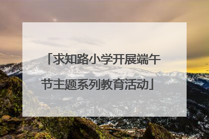 求知路小学开展端午节主题系列教育活动