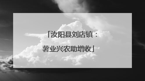 汝阳县刘店镇：薯业兴农助增收