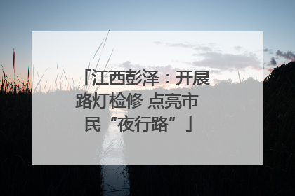 江西彭泽：开展路灯检修 点亮市民“夜行路”