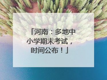 河南：多地中小学期末考试，时间公布！
