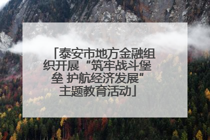 泰安市地方金融组织开展“筑牢战斗堡垒 护航经济发展”主题教育活动