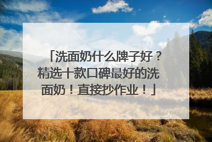 洗面奶什么牌子好？精选十款口碑最好的洗面奶！直接抄作业！