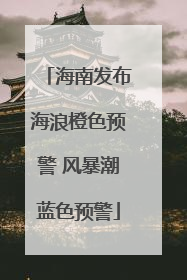 海南发布海浪橙色预警 风暴潮蓝色预警