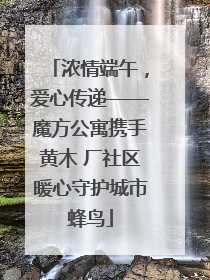 浓情端午，爱心传递——魔方公寓携手黄木 厂社区暖心守护城市蜂鸟