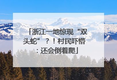 浙江一地惊现“双头蛇”？！村民吓懵：还会倒着爬