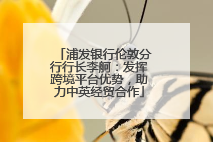 浦发银行伦敦分行行长李舸：发挥跨境平台优势，助力中英经贸合作