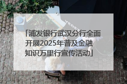 浦发银行武汉分行全面开展2025年普及金融知识万里行宣传活动