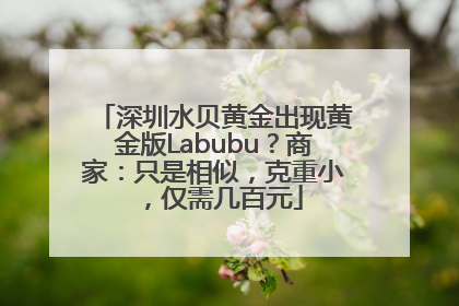 深圳水贝黄金出现黄金版Labubu？商家：只是相似，克重小，仅需几百元