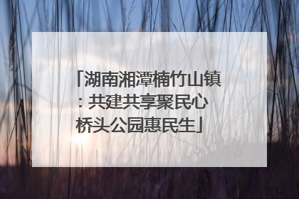 湖南湘潭楠竹山镇：共建共享聚民心 桥头公园惠民生