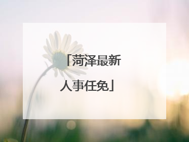 菏泽最新人事任免