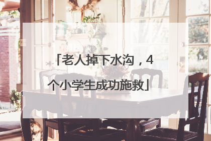 老人掉下水沟，4个小学生成功施救