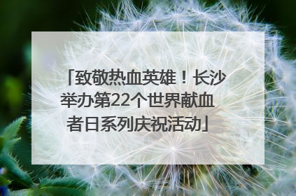 致敬热血英雄！长沙举办第22个世界献血者日系列庆祝活动