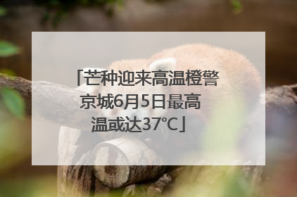 芒种迎来高温橙警 京城6月5日最高温或达37℃