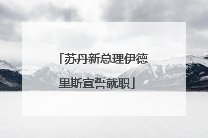 苏丹新总理伊德里斯宣誓就职