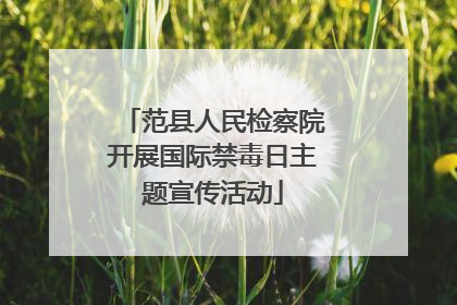 范县人民检察院开展国际禁毒日主题宣传活动