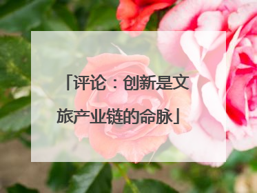 评论：创新是文旅产业链的命脉