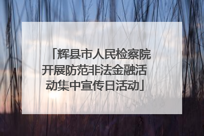 辉县市人民检察院开展防范非法金融活动集中宣传日活动