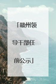 赣州领导干部任前公示
