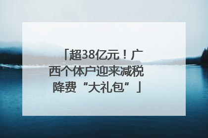 超38亿元！广西个体户迎来减税降费“大礼包”