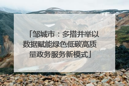 邹城市：多措并举以数据赋能绿色低碳高质量政务服务新模式