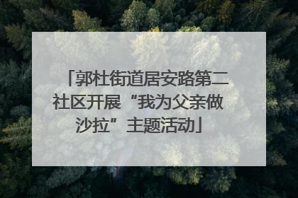 郭杜街道居安路第二社区开展“我为父亲做沙拉”主题活动