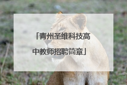 青州圣维科技高中教师招聘简章