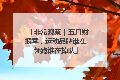 非常观察｜五月财报季，运动品牌谁在领跑谁在掉队