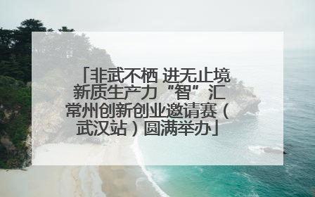 非武不栖 进无止境 新质生产力“智”汇常州创新创业邀请赛（武汉站）圆满举办