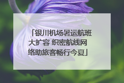 银川机场暑运航班大扩容 织密航线网络助旅客畅行今夏