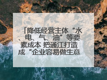 降低经营主体“水、电、气、油”等要素成本 把通江打造成“企业容易做生意的地方”