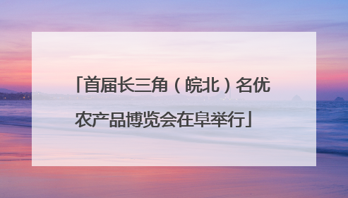 首届长三角（皖北）名优农产品博览会在阜举行