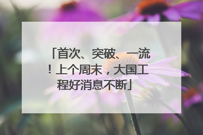 首次、突破、一流！上个周末，大国工程好消息不断