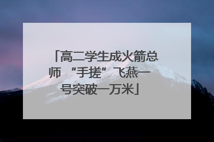 高二学生成火箭总师 “手搓”飞燕一号突破一万米
