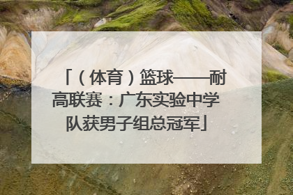 （体育）篮球——耐高联赛：广东实验中学队获男子组总冠军