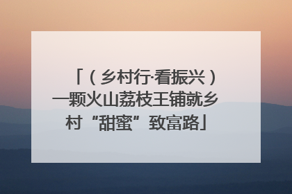 （乡村行·看振兴）一颗火山荔枝王铺就乡村“甜蜜”致富路