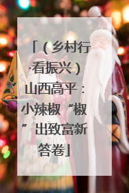 （乡村行·看振兴）山西高平：小辣椒“椒”出致富新答卷
